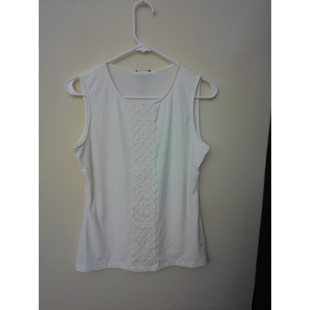 Tommy Hilfiger Sleeveless Blouse Womens Ivy White Size S NWT Embroidered